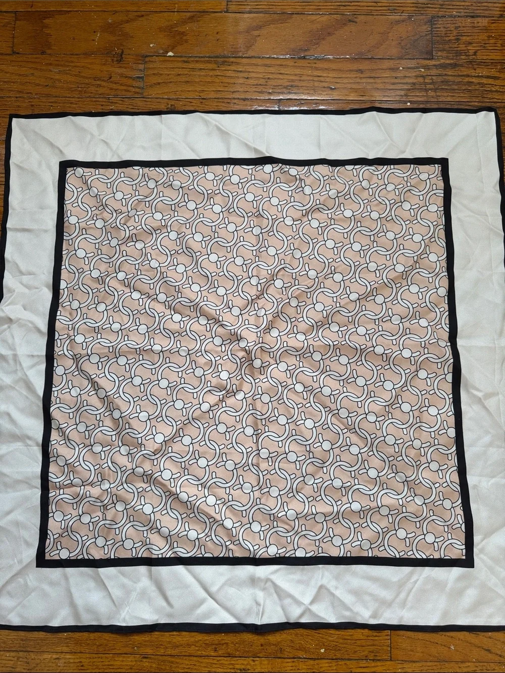 Cafuné Locked C Silk Scarf with Black Trim